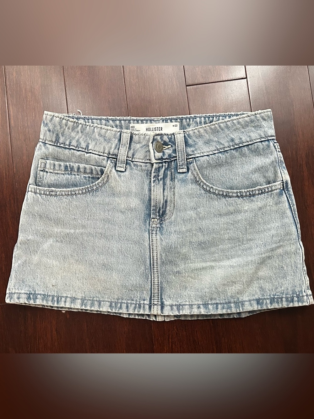 Hollister Light Wash Denim Mini Skirt